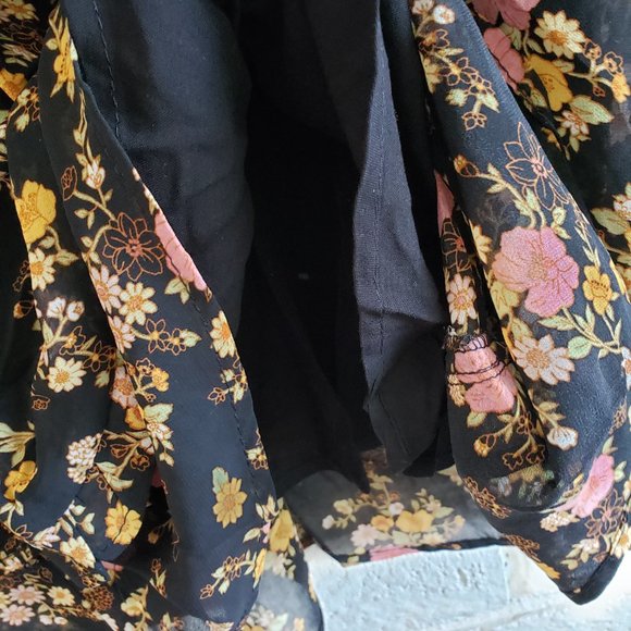 NWT Floral Print Peasant Sleeve Dress Sz S - Picture 8 of 9